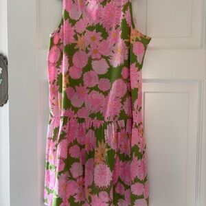 Lilly Pulitzer Pink and Green Floral Kids Dress